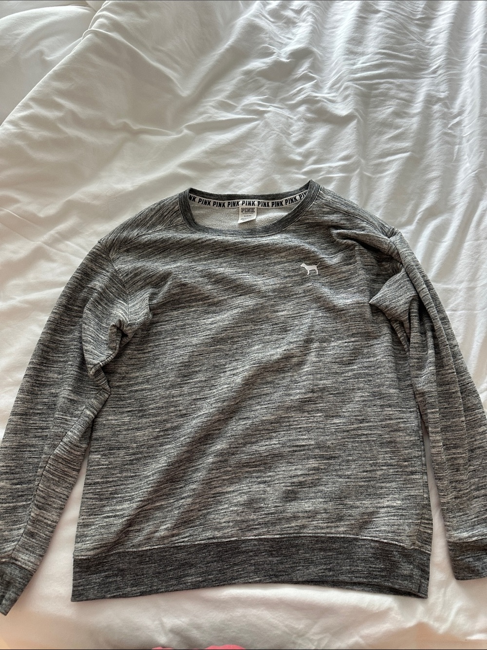 PINK Victoria's Secret Gray Heather Crewneck Pullover